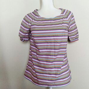 Talbots Rainbow Striped Blouse Small Petite